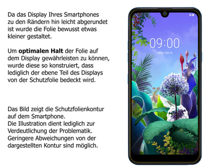 Dünne und klare Folie passend zugeschnitten für LG Q60