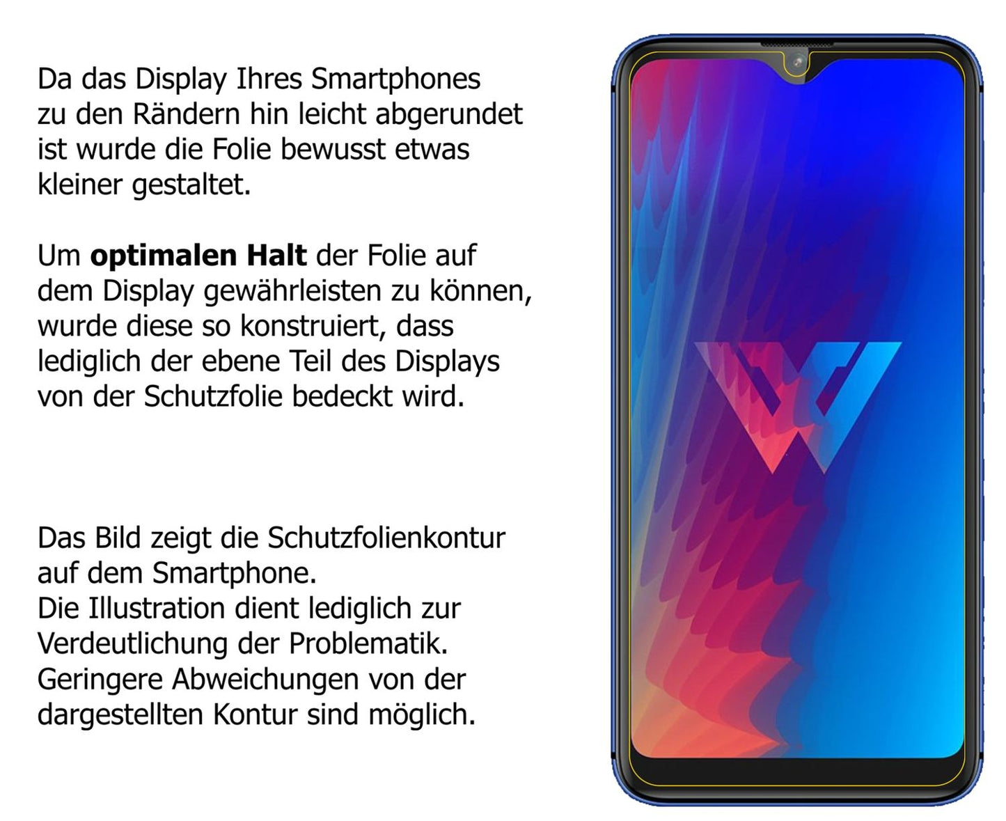 Dünne und klare Folie passend zugeschnitten für LG W30