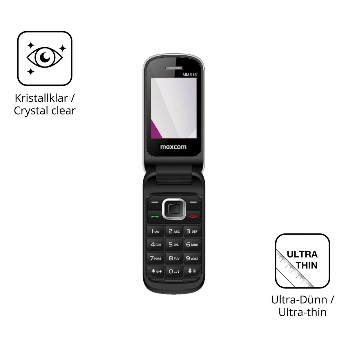 Dünne und klare Folie passend zugeschnitten für MaxCom Comfort MM815