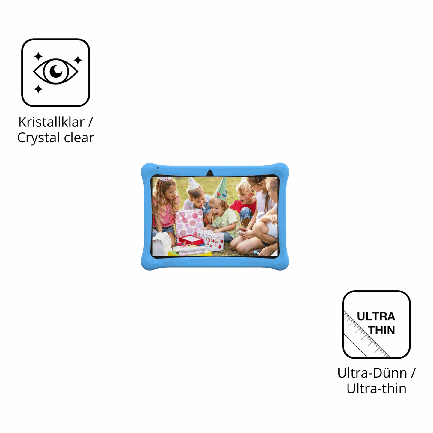 Dünne und klare Folie passend zugeschnitten für Menghu Kids Tablet 10.1