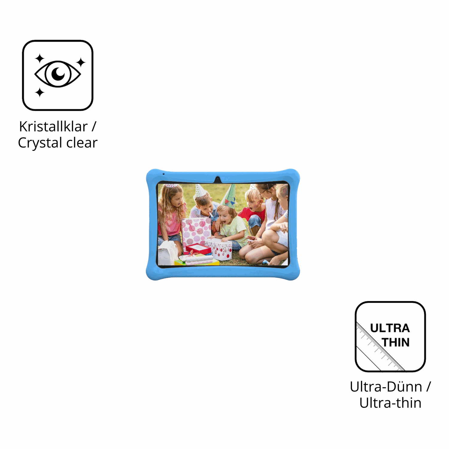 Dünne und klare Folie passend zugeschnitten für Menghu Kids Tablet 10.1