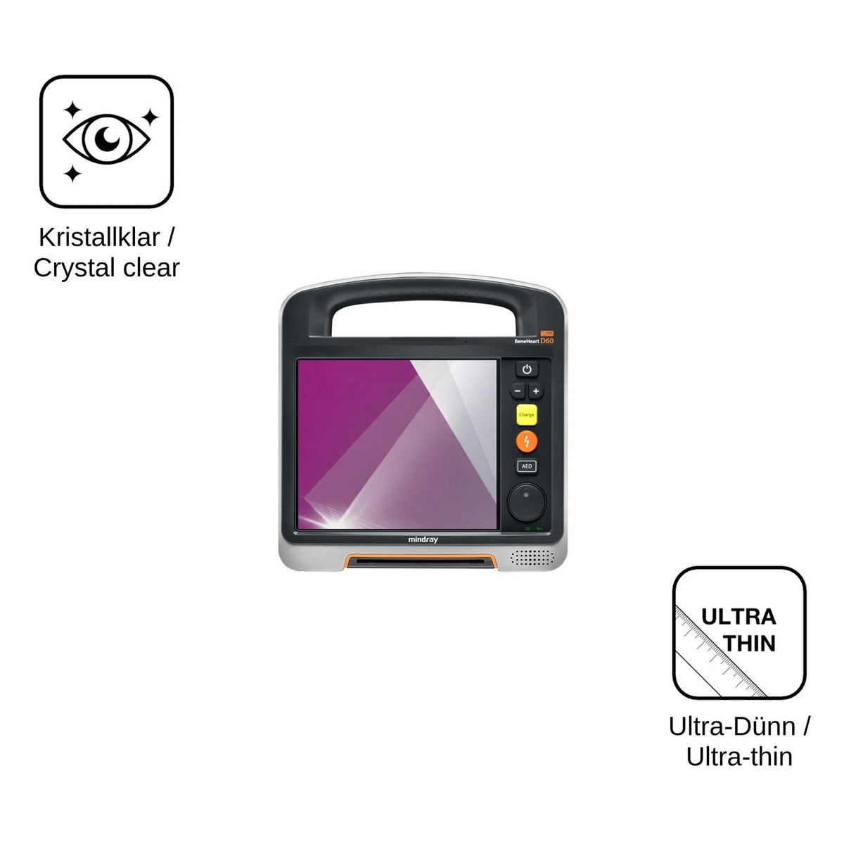 2x Screen Protector for Mindray Beneheart D60 Protection Crystal Clear dipos