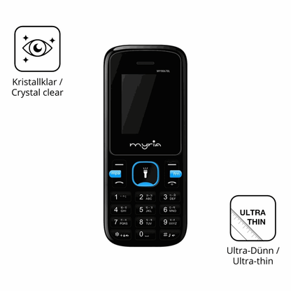 Dünne und klare Folie passend zugeschnitten für Myria Endless Power U1