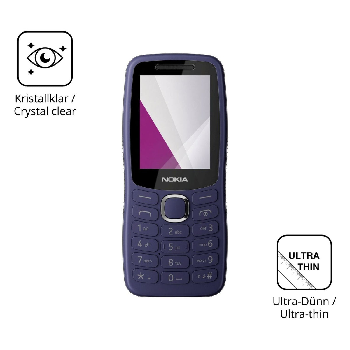 Dünne und klare Folie passend zugeschnitten für Nokia 123 Shield