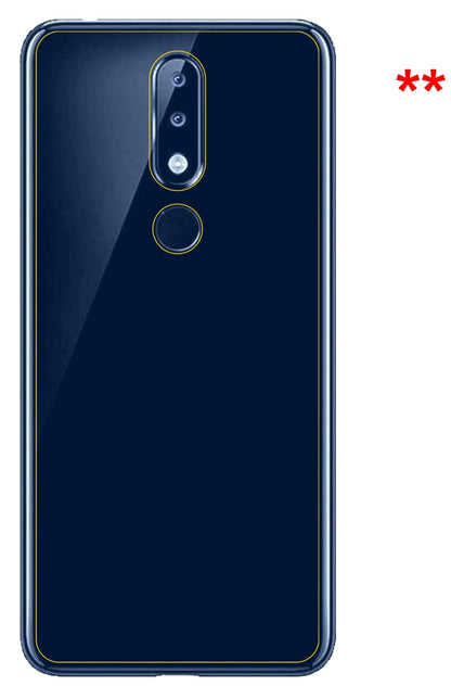 Dünne und klare Folie passend zugeschnitten für Nokia 5.1 Plus Rückseite