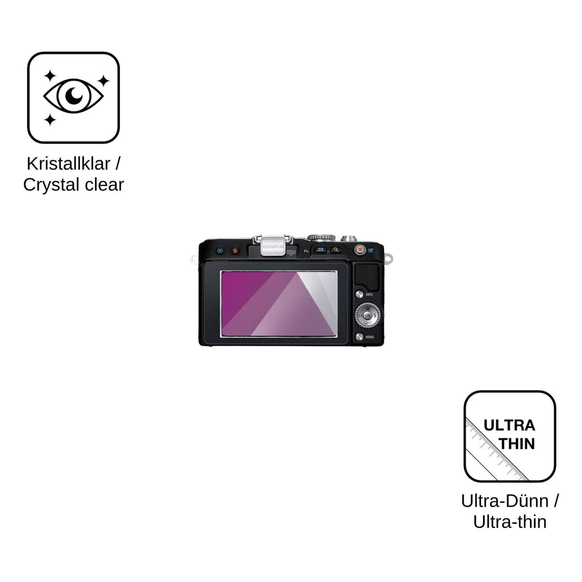 4x Screen Protector for Olympus Pen E-PL3 Protection Crystal Clear dipos