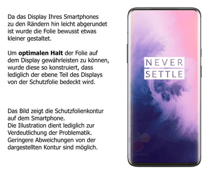 Dünne und klare Folie passend zugeschnitten für OnePlus 7T Pro