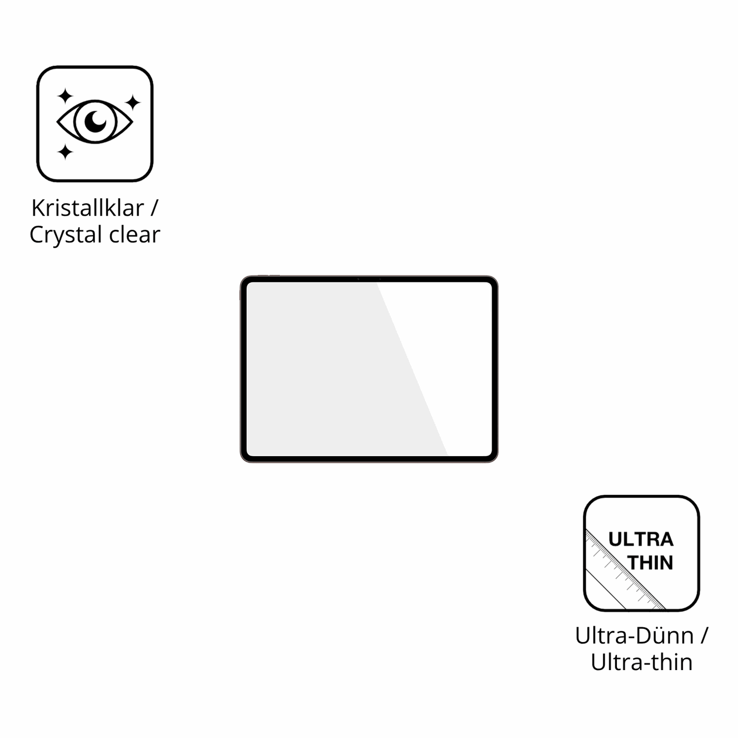 Dünne und klare Folie passend zugeschnitten für OnePlus Pad 4