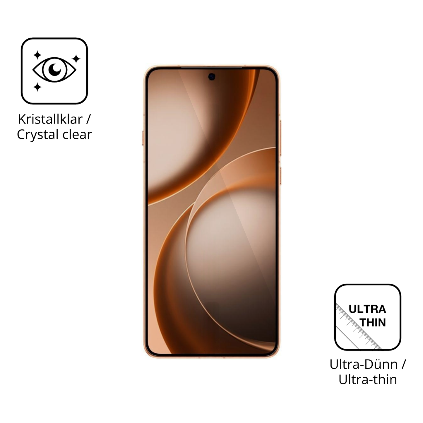 Dünne und klare Folie passend zugeschnitten für Oppo Find X9 Ultra