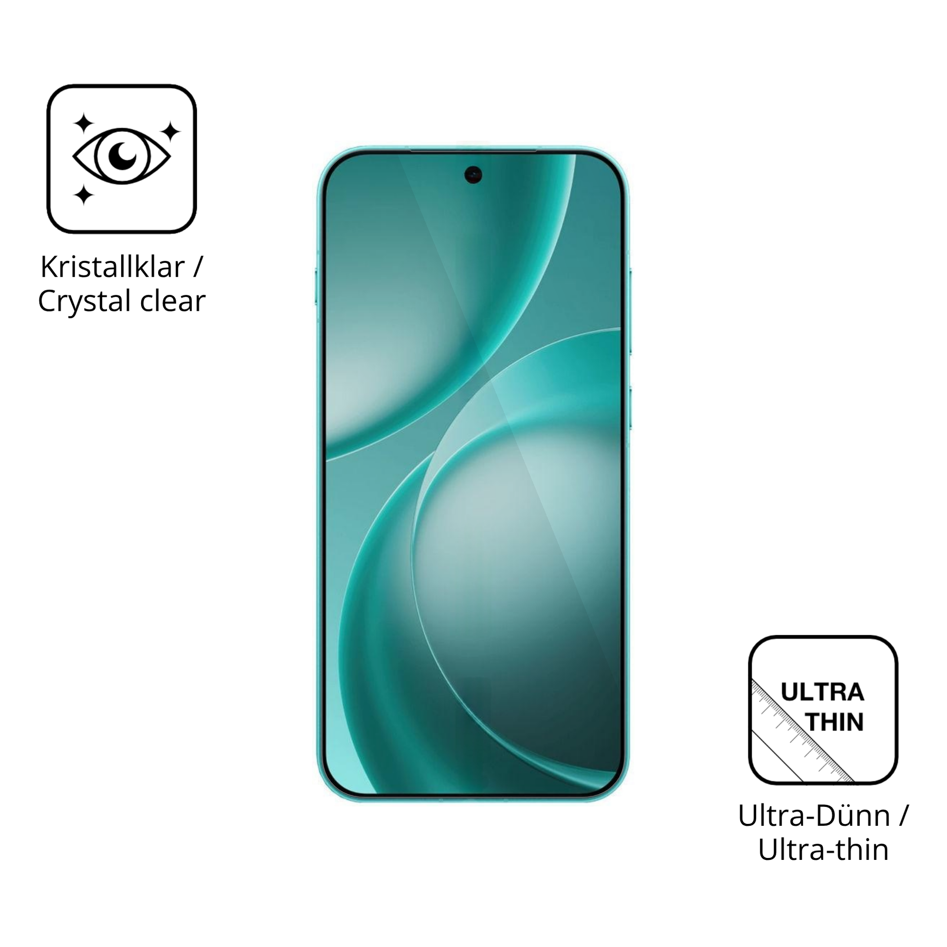 Dünne und klare Folie passend zugeschnitten für Oppo Find X9s Pro