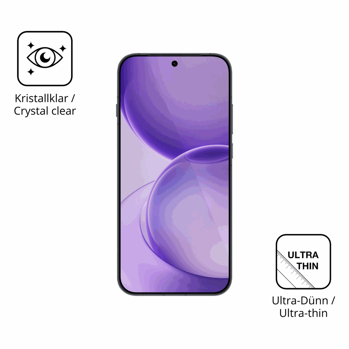 Dünne und klare Folie passend zugeschnitten für Oppo Reno16 Pro
