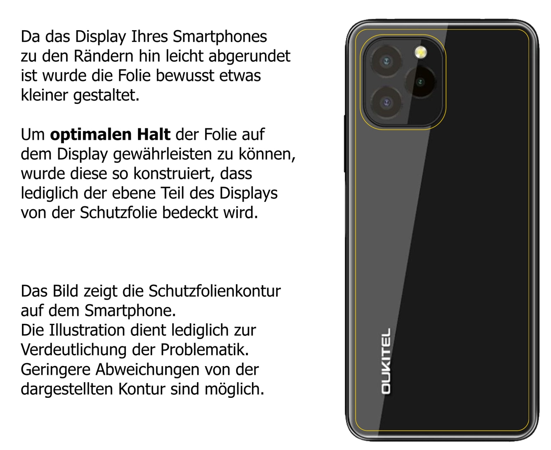 Dünne und klare Folie passend zugeschnitten für Oukitel C21 Pro Rückseite