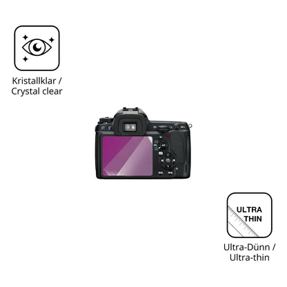 Dünne und klare Folie passend zugeschnitten für Pentax K7
