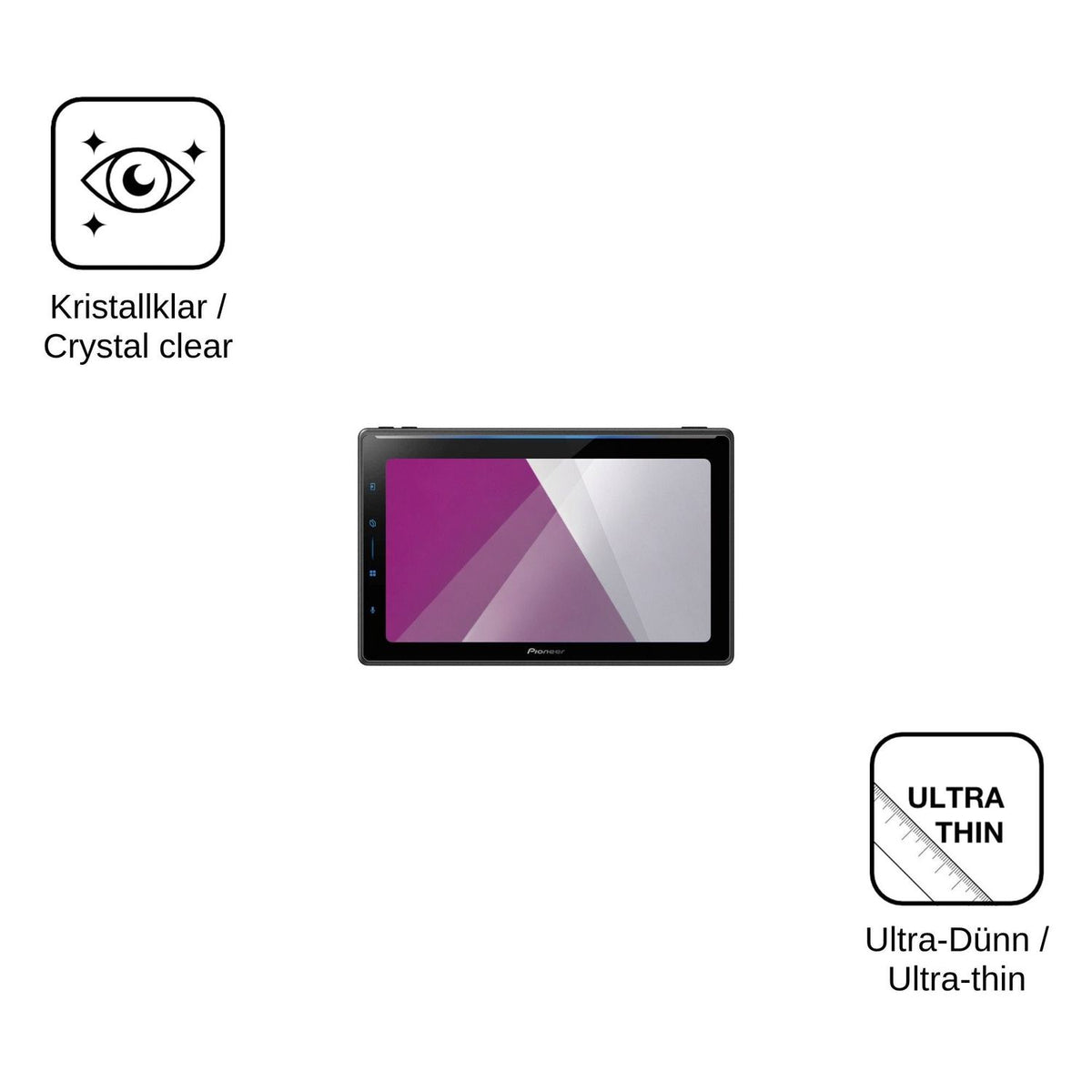 2x Screen Protector for Pioneer SPH-EVO107DAB-C-D7 Protection Crystal Clear dipos