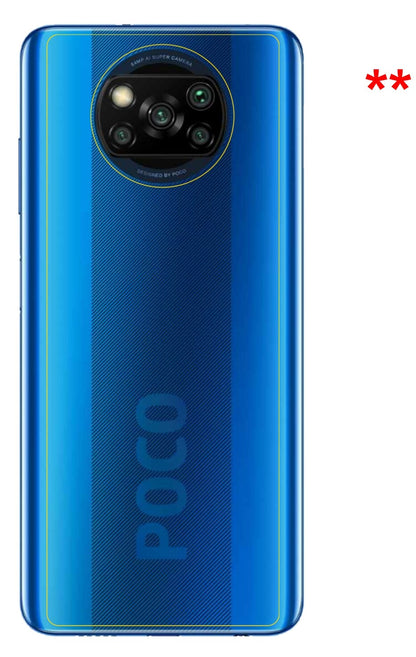 Dünne und klare Folie passend zugeschnitten für Poco X3 NFC Rückseite