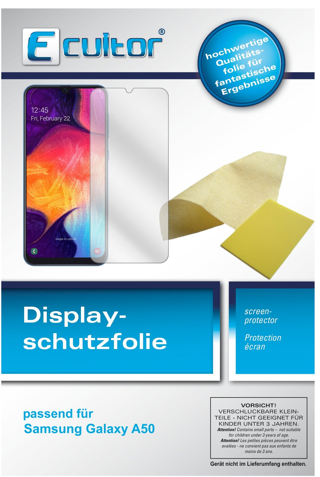 Dünne und klare Folie passend zugeschnitten für Samsung Galaxy A50