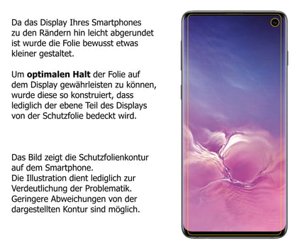 Dünne und klare Folie passend zugeschnitten für Samsung Galaxy S10