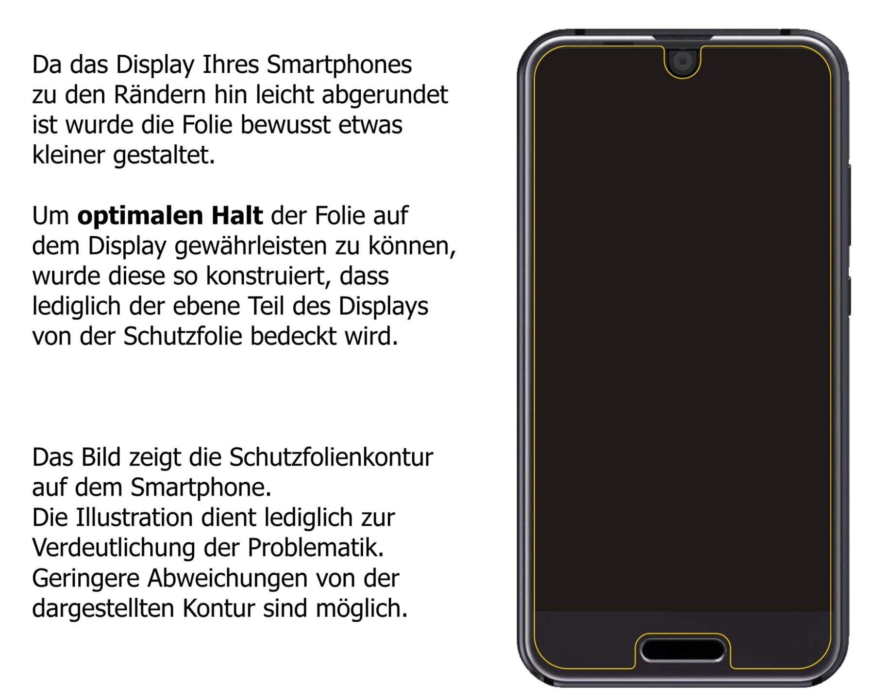 dipos Displayschutz für Sharp Aquos R Compact, transparente Oberfläche, perfekte Passform auch für die Rundungen