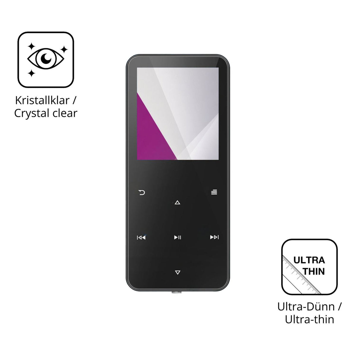 Dünne und klare Folie passend zugeschnitten für Skibiles CMP3-MYG01