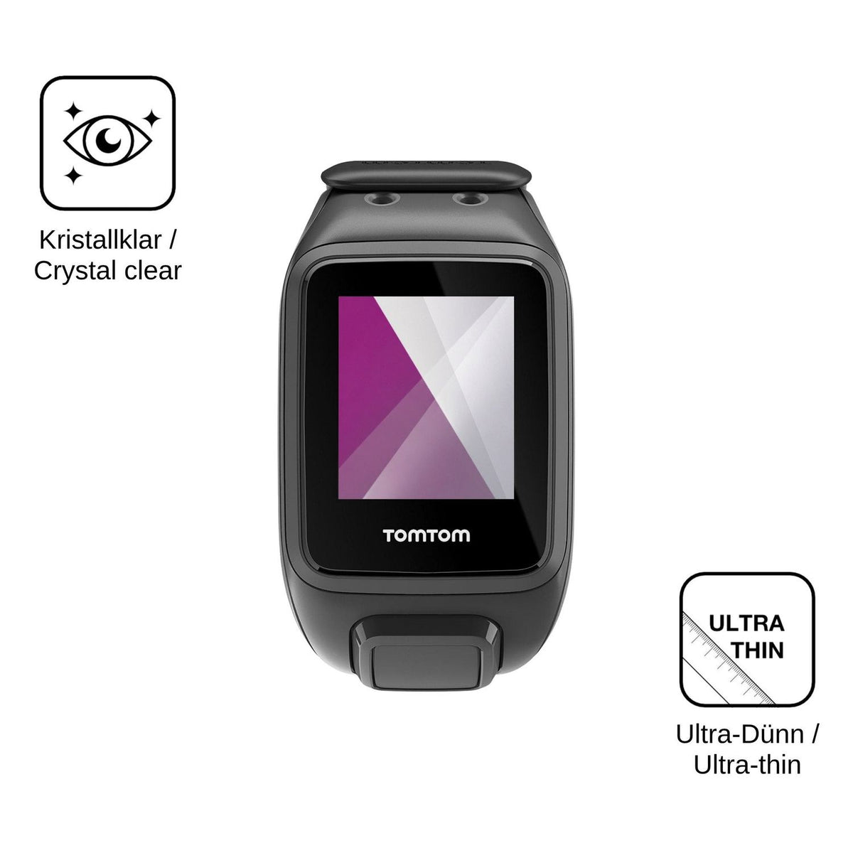 6x Screen Protector for TomTom Runner 2 Music Protection Crystal Clear dipos