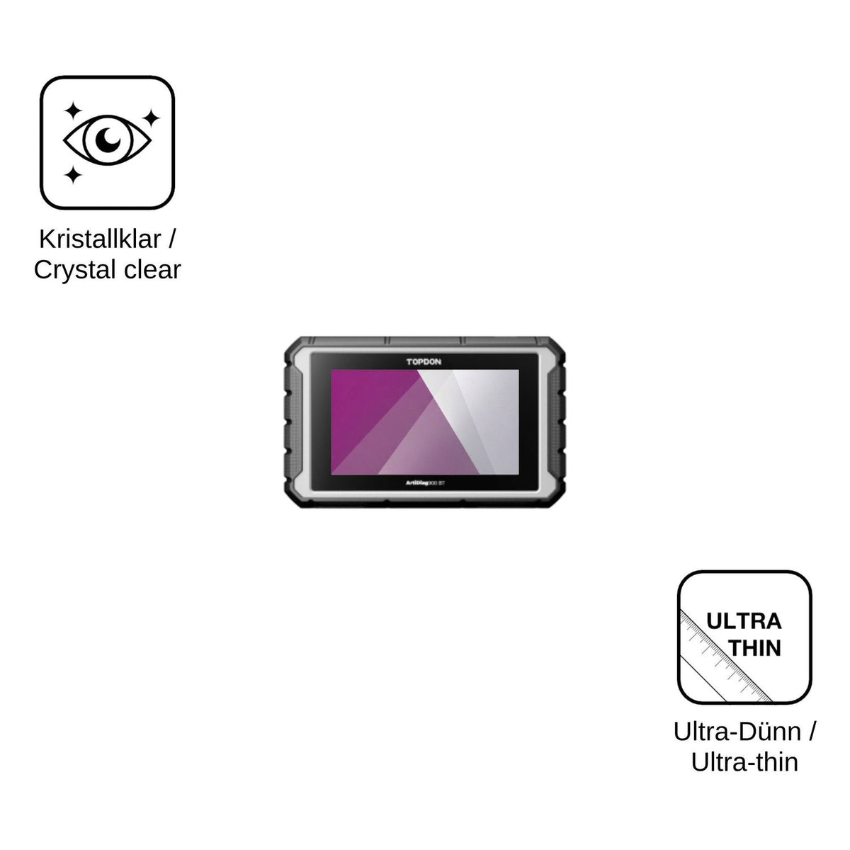 2x Screen Protector for Topdon ArtiDiag 900 BT Protection Crystal Clear dipos
