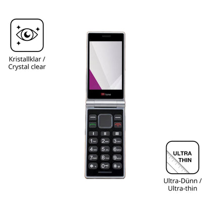 Dünne und klare Folie passend zugeschnitten für TTfone TT990 4G