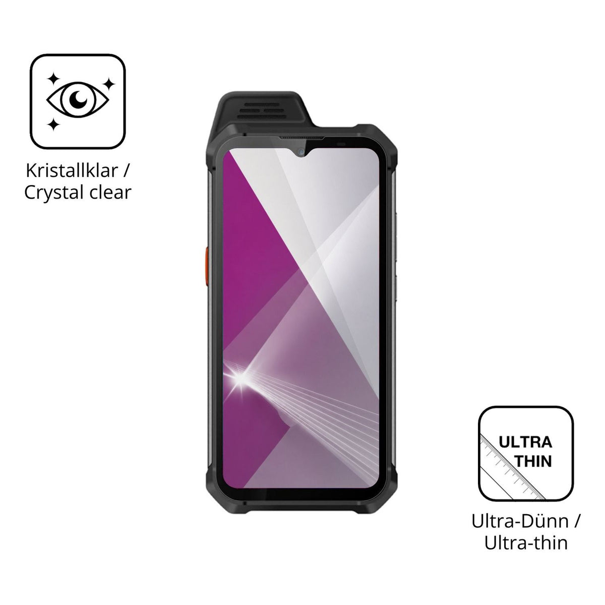 Dünne und klare Folie passend zugeschnitten für UNIWA W888