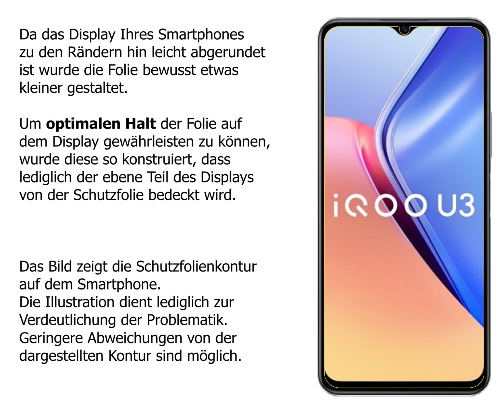 Dünne und klare Folie passend zugeschnitten für Vivo iQOO U3