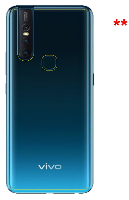 dipos Displayschutz für Vivo S1 Rückseite, transparente Oberfläche, perfekte Passform auch für die Rundungen