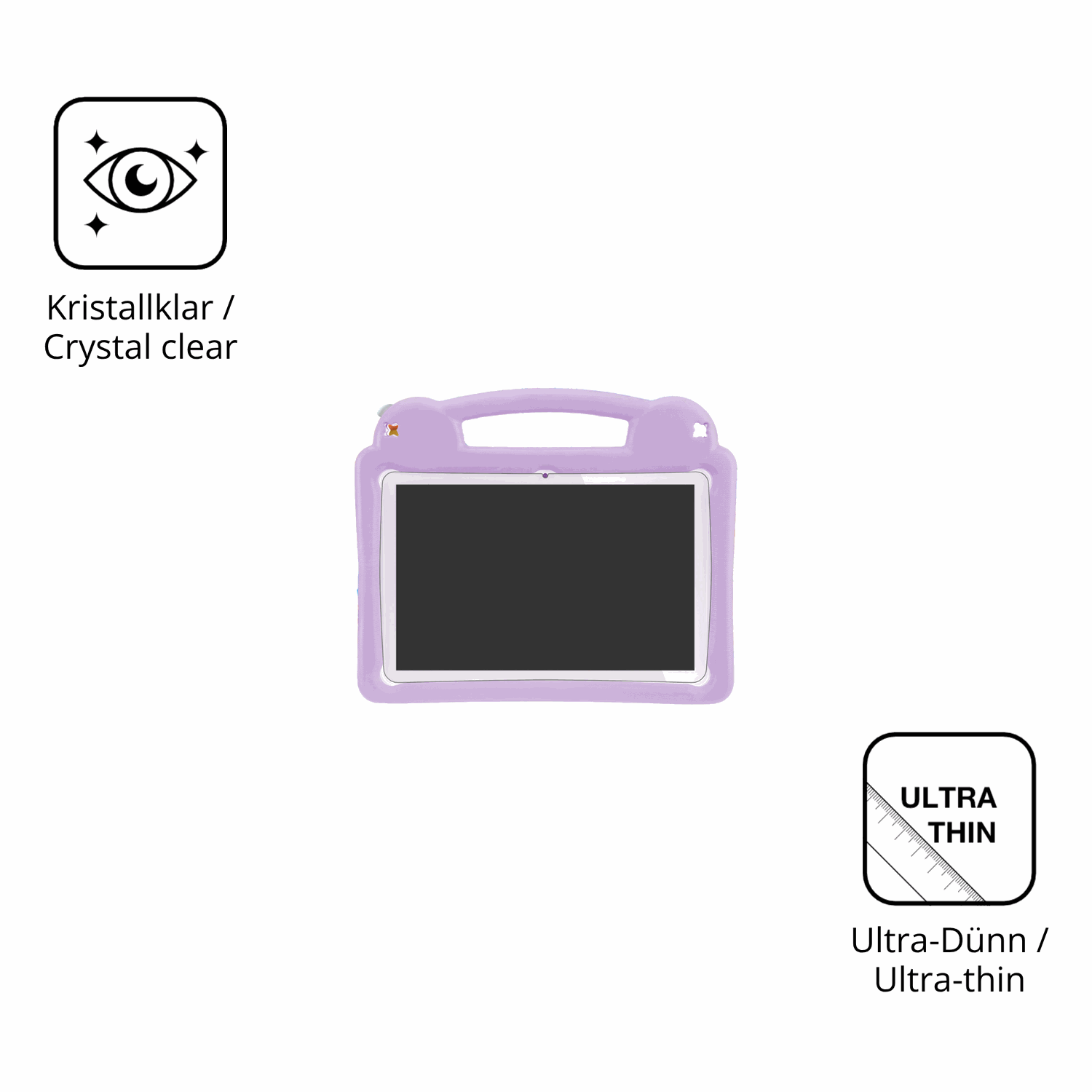 Dünne und klare Folie passend zugeschnitten für Wilgoon Kids Tablet 10.1