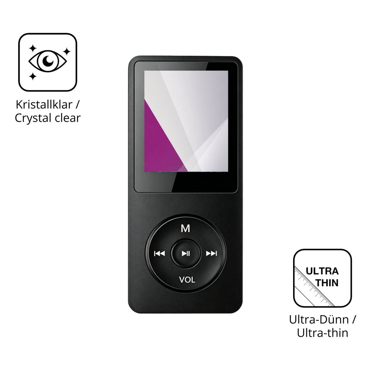Dünne und klare Folie passend zugeschnitten für Witfoam SHD151 MP3-Player