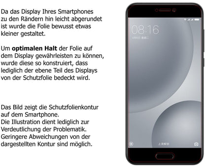Dünne und klare Folie passend zugeschnitten für Xiaomi Mi 5c