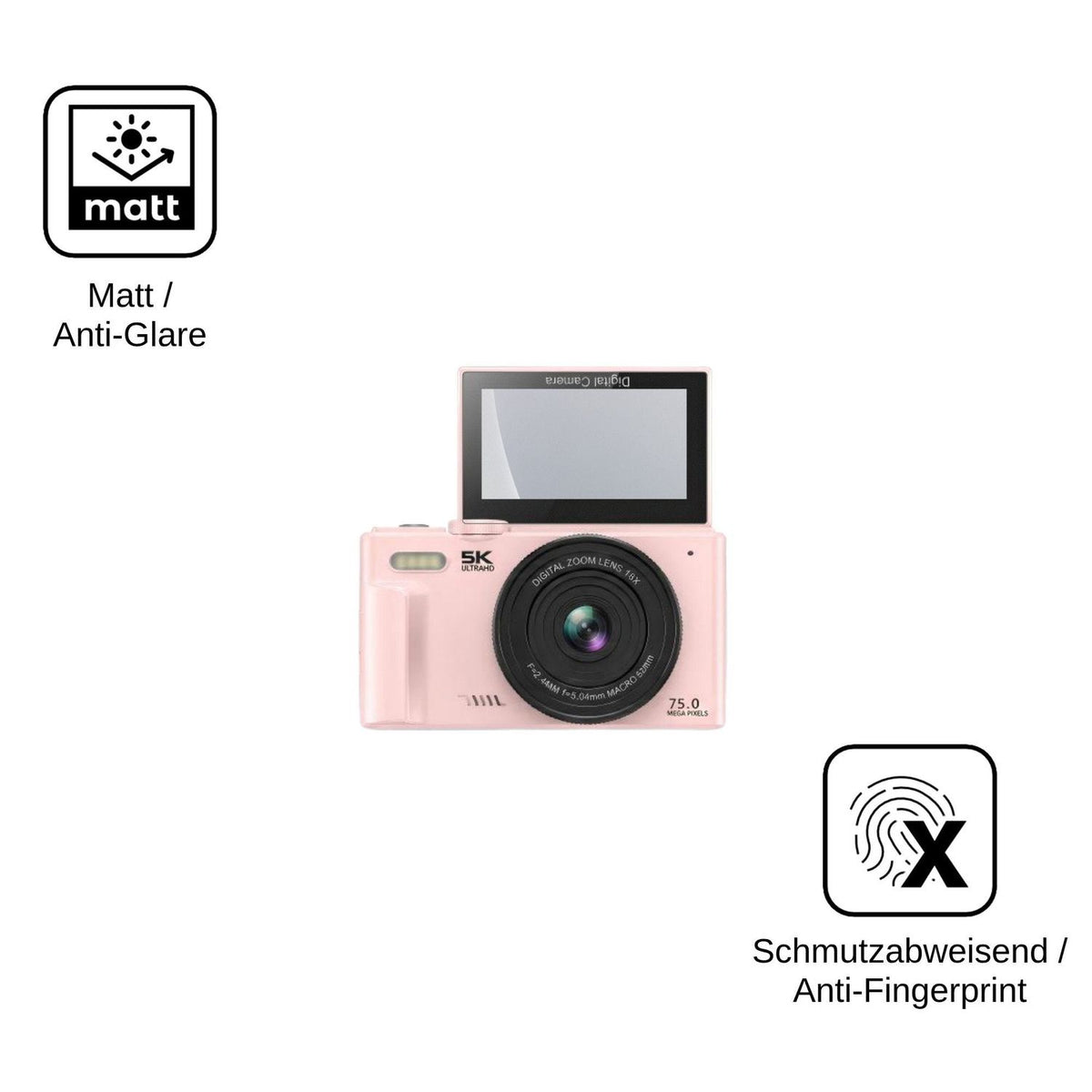 4x Screen Protector for Camtryzine WD08 5K 75MP Protection Anti Glare dipos