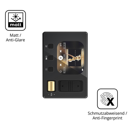 Dünne und entspiegelnde Folie passend zugeschnitten für Diofox M6 MP3-Player