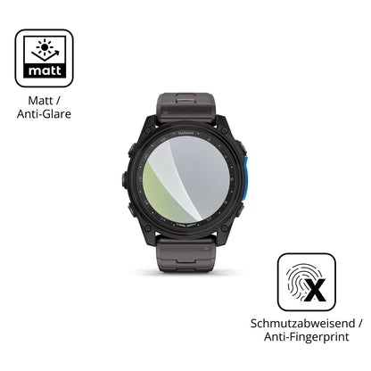 Dünne und entspiegelnde Folie passend zugeschnitten für Garmin D2 Mach 2 51mm