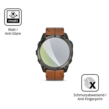 Dünne und entspiegelnde Folie passend zugeschnitten für Garmin D2 Mach 2 Pro 51mm