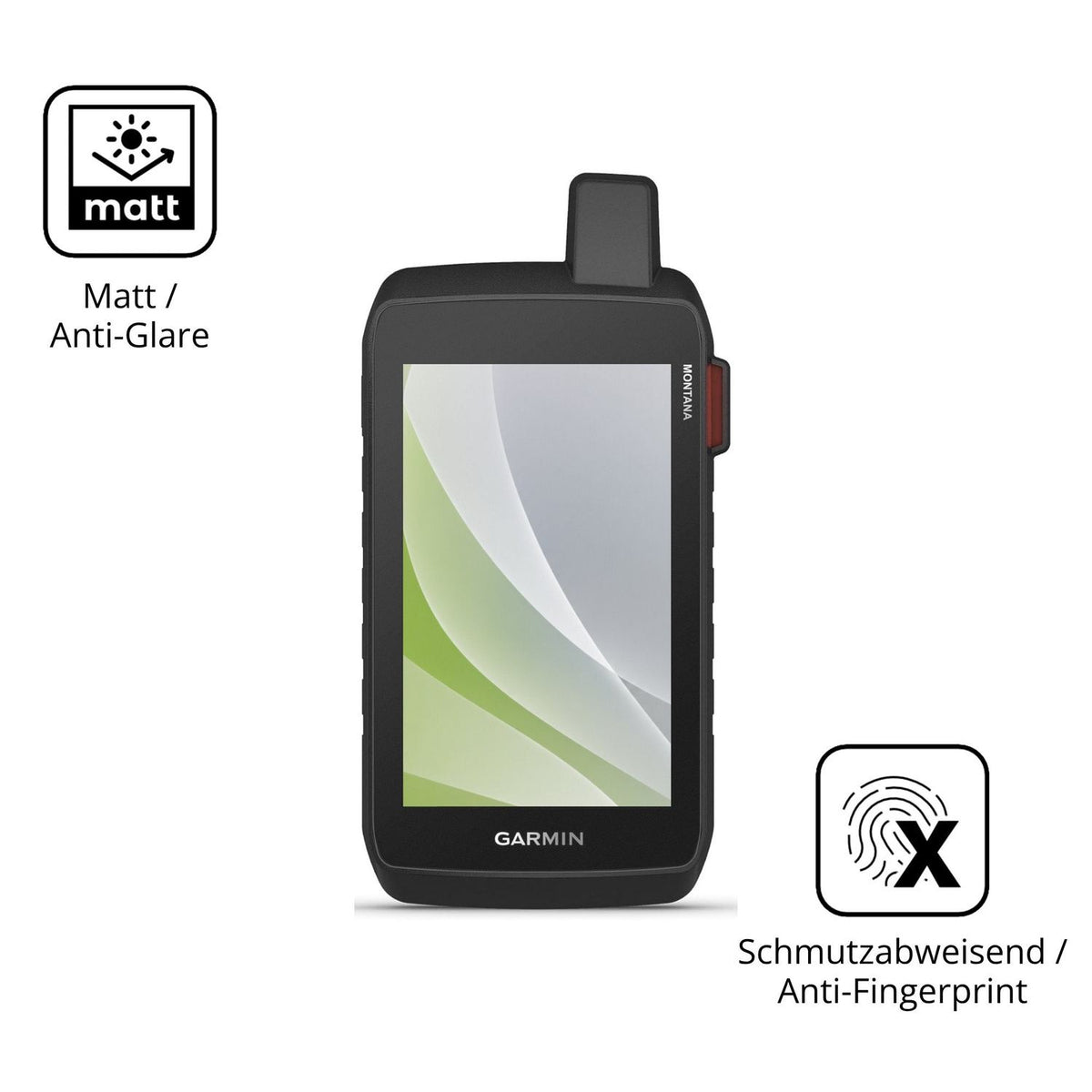 Dünne und entspiegelnde Folie passend zugeschnitten für Garmin Montana 760i