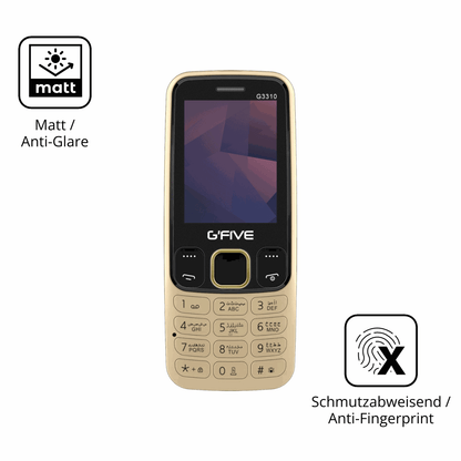 Dünne und entspiegelnde Folie passend zugeschnitten für GFive G3310 New