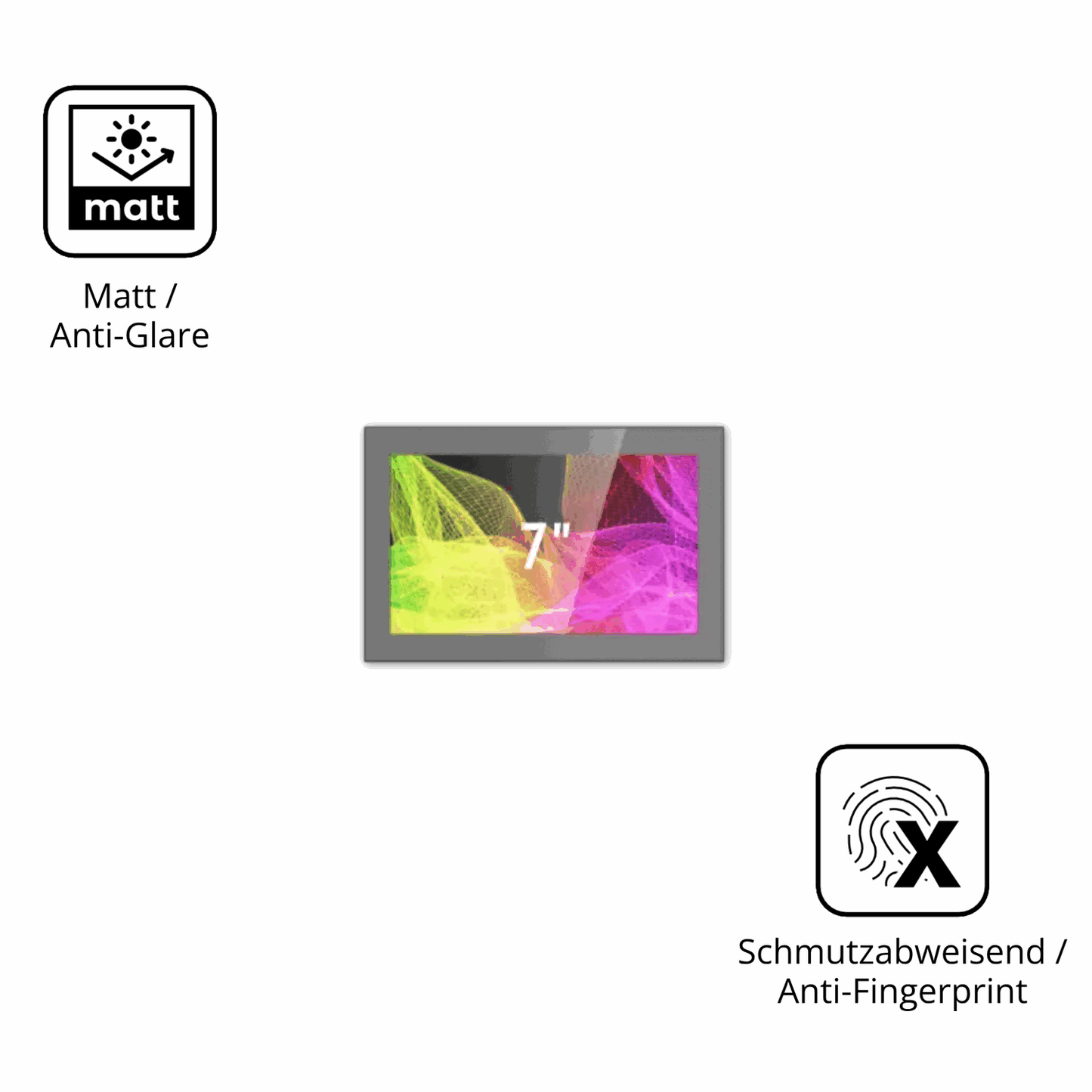 Dünne und entspiegelnde Folie passend zugeschnitten für HMI Ultratronik Glass Touch Front 7 Zoll