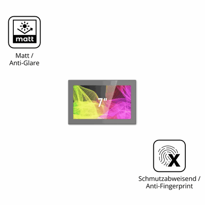 Dünne und entspiegelnde Folie passend zugeschnitten für HMI Ultratronik Glass Touch Front 7 Zoll