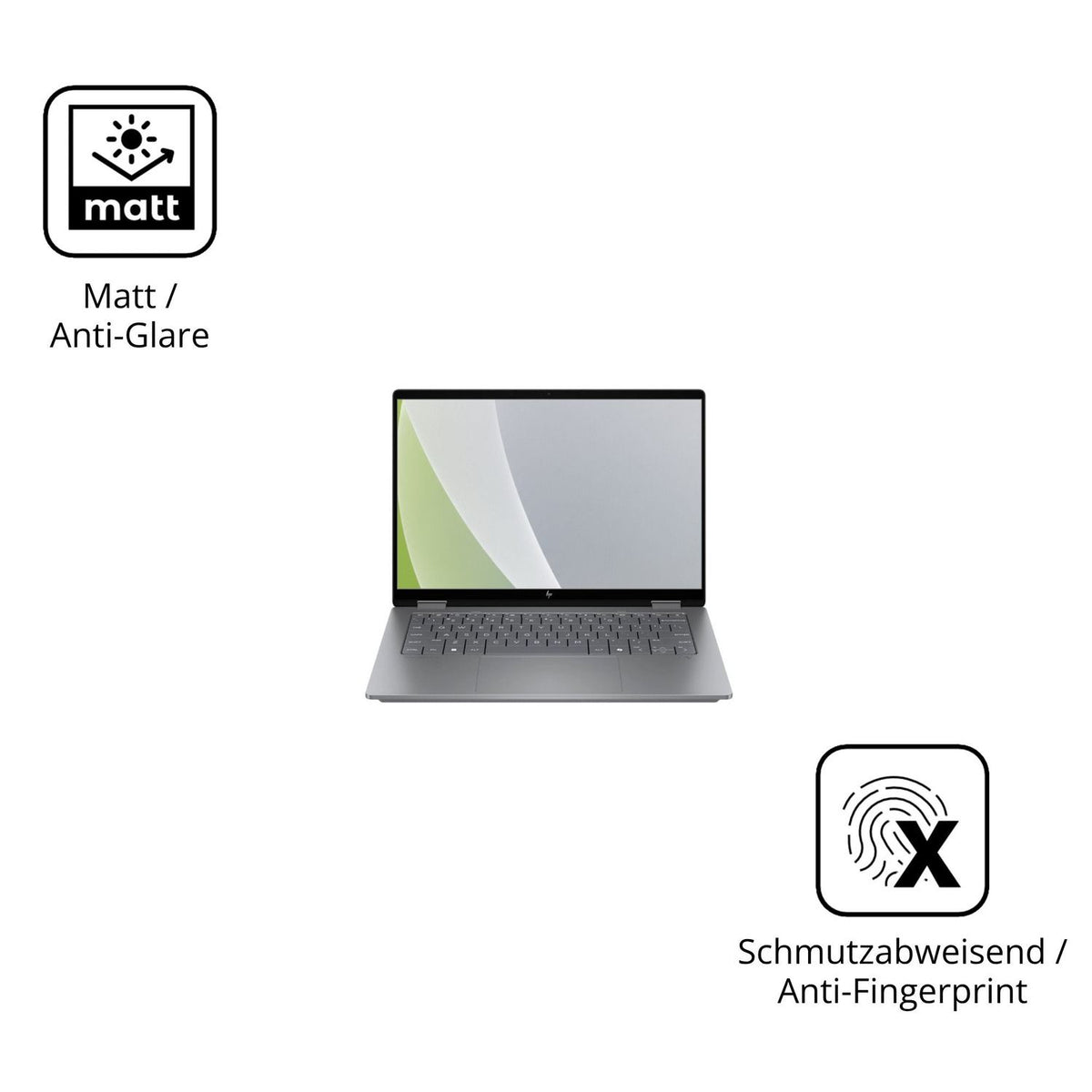 Dünne und entspiegelnde Folie passend zugeschnitten für HP OmniBook X Flip 14-fk0773ng