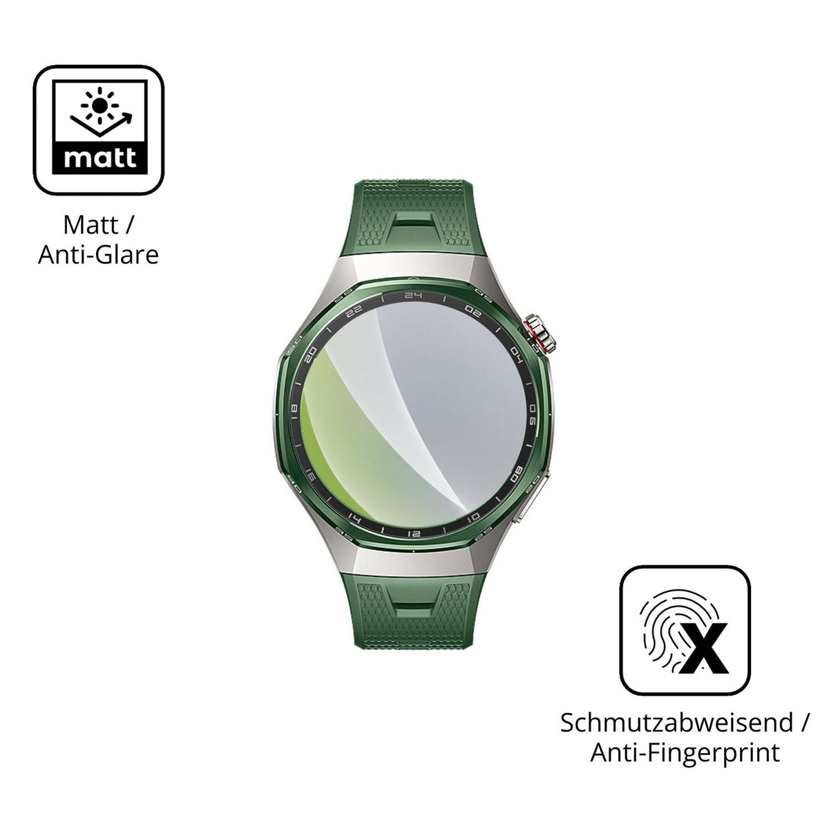 Dünne und entspiegelnde Folie passend zugeschnitten für Huawei Watch GT 7 Pro