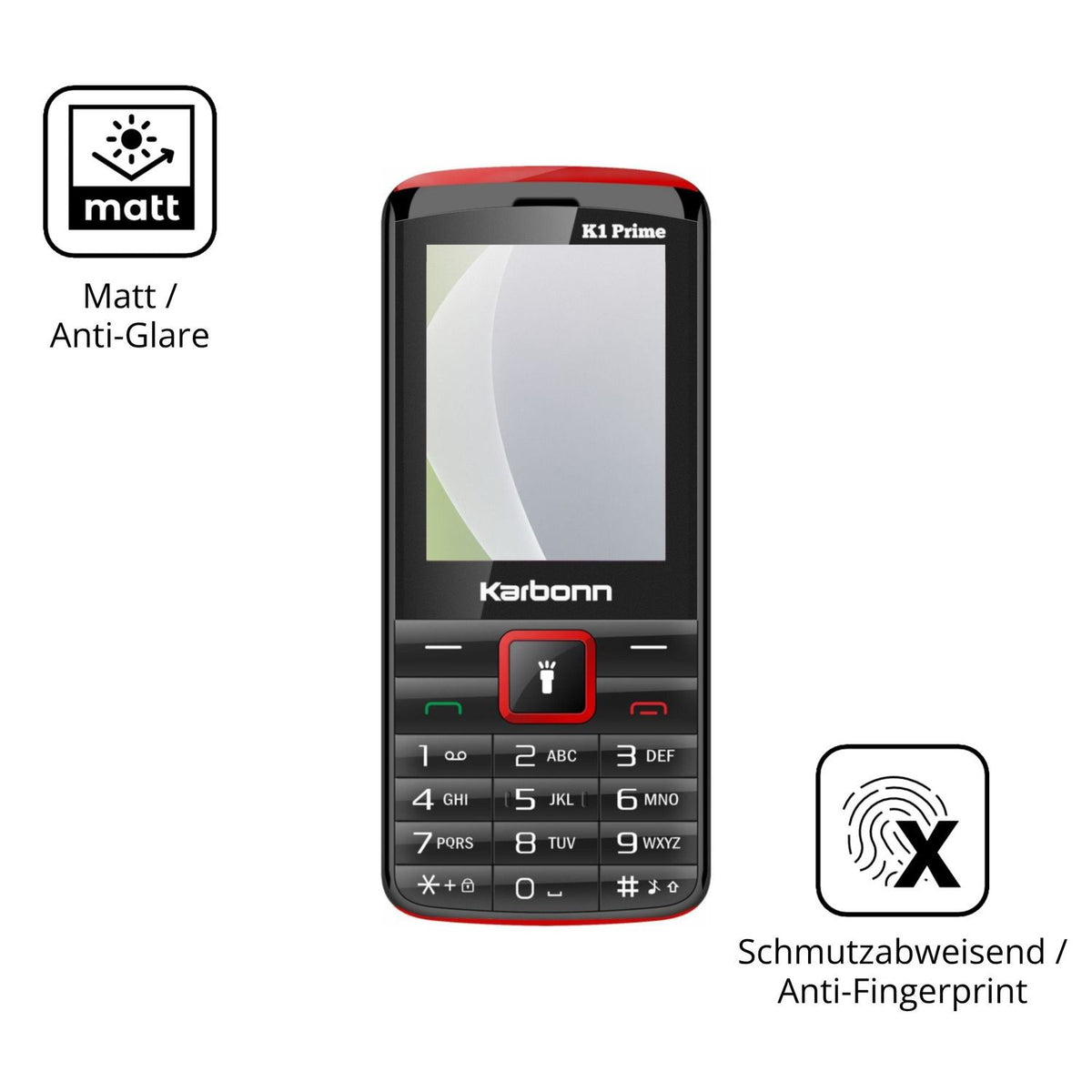 Dünne und entspiegelnde Folie passend zugeschnitten für Karbonn K1 Prime