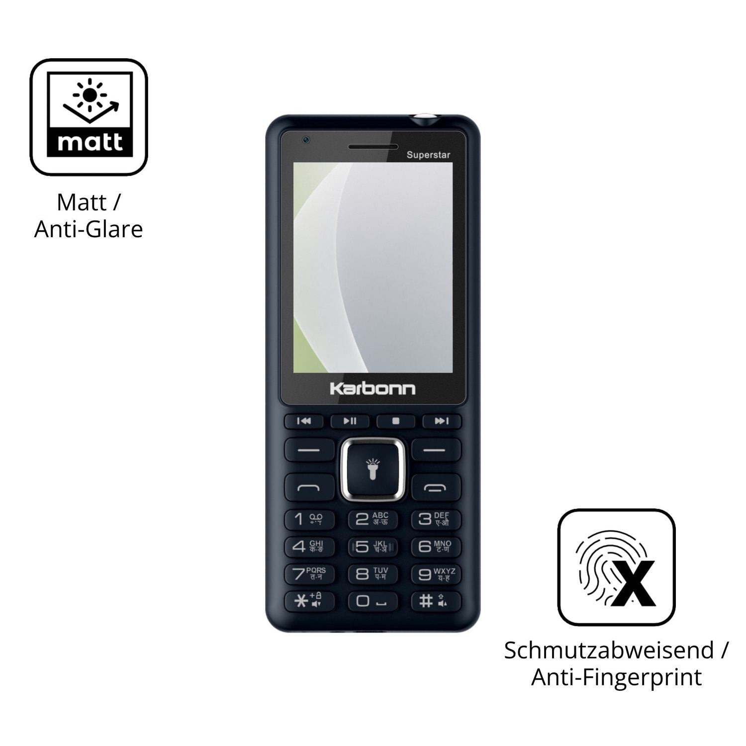 Dünne und entspiegelnde Folie passend zugeschnitten für Karbonn K111 Superstar