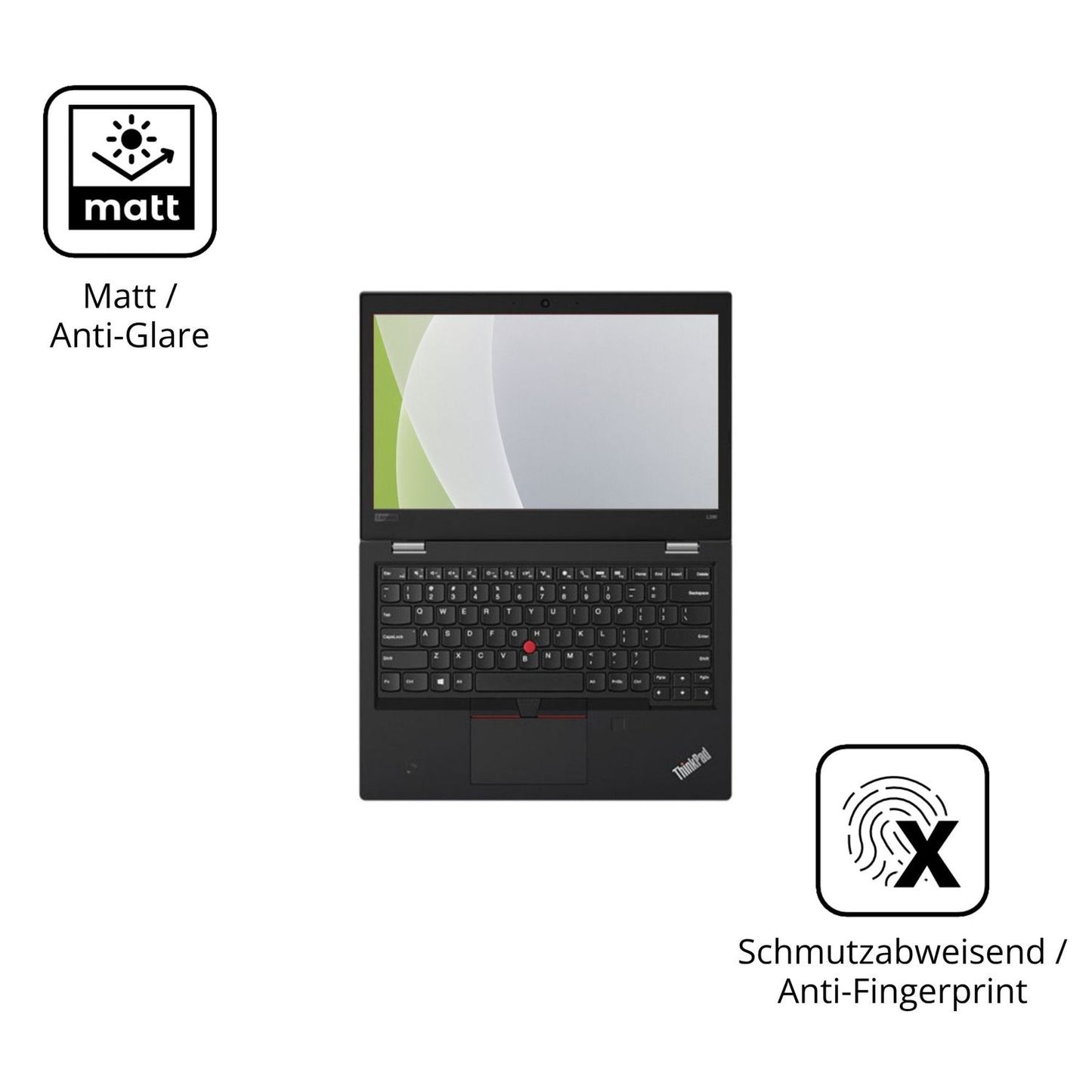 Dünne und entspiegelnde Folie passend zugeschnitten für Lenovo Thinkpad L380 Yoga