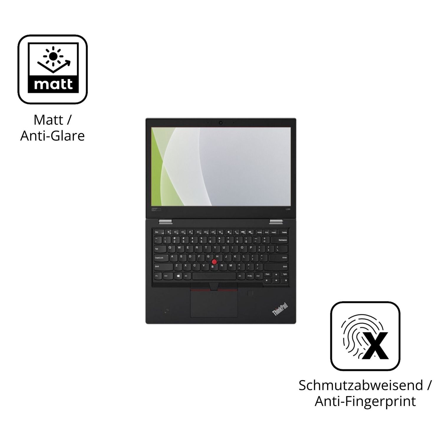 Dünne und entspiegelnde Folie passend zugeschnitten für Lenovo Thinkpad L380 Yoga
