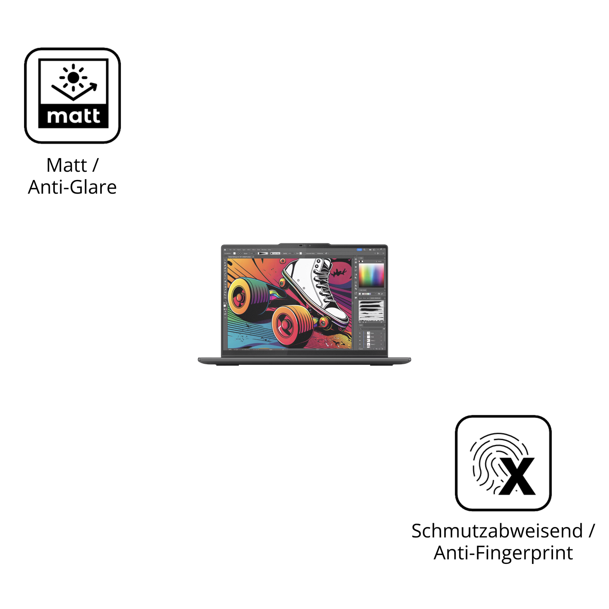 Dünne und entspiegelnde Folie passend zugeschnitten für Lenovo Yoga 7 2-in-1 14IML9