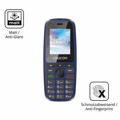 Dünne und entspiegelnde Folie passend zugeschnitten für Logicom P199e