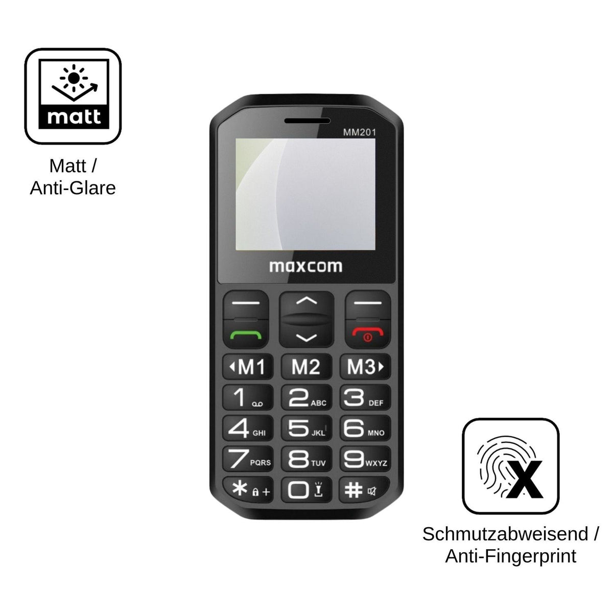 4x Screen Protector for MaxCom MM201 Protection Anti Glare dipos