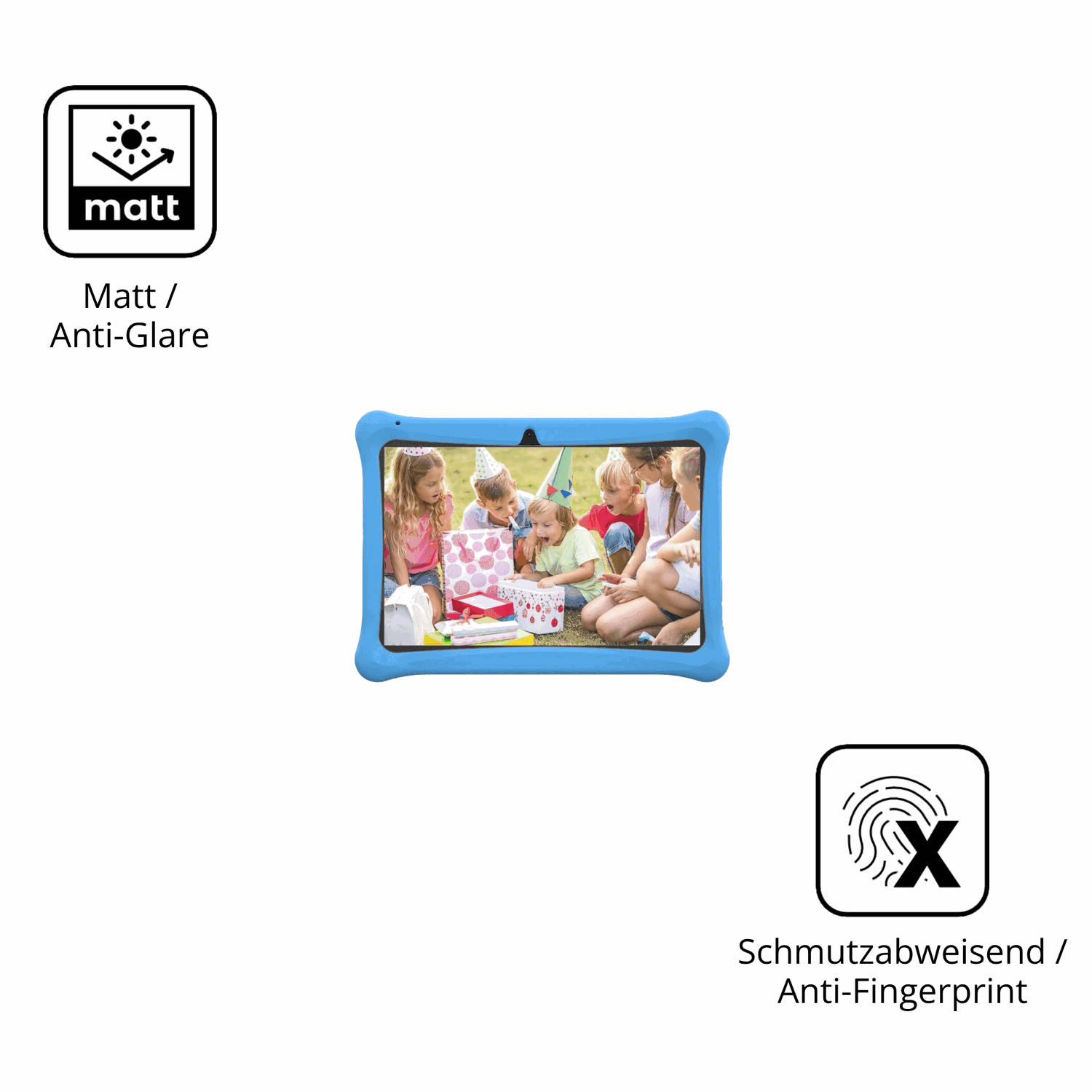 Dünne und entspiegelnde Folie passend zugeschnitten für Menghu Kids Tablet 10.1